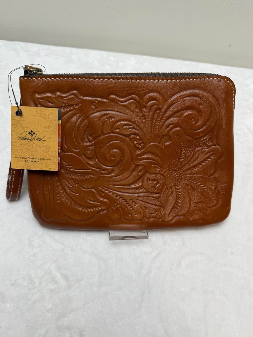 Patricia Nash Cassini Wristlet Rustic Luxury Tooled Leather Western Chic Artisan